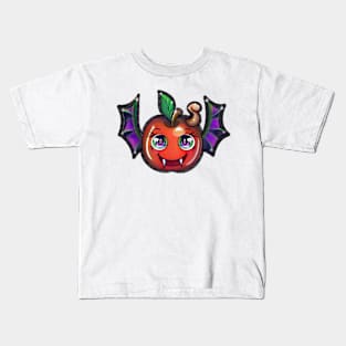 Kawaii Fruit Bat (Black) Kids T-Shirt